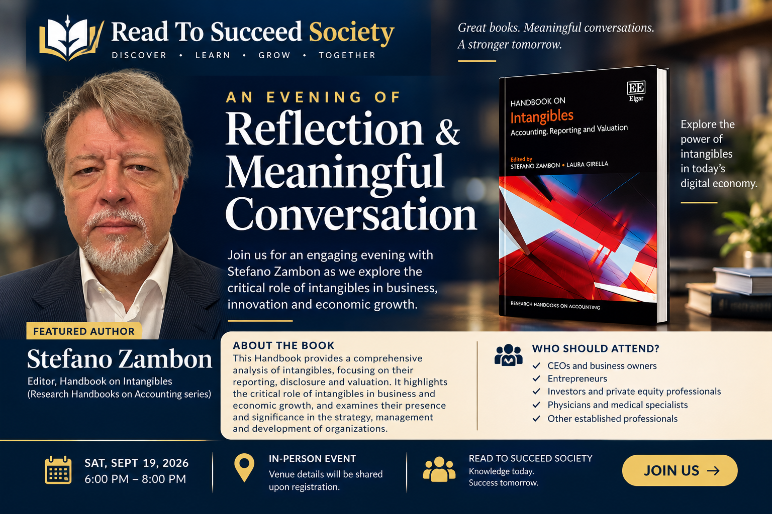 An Evening of Reflection & Meaningful Conversation: Understanding the Value of Intangibles by Stefano Zambon